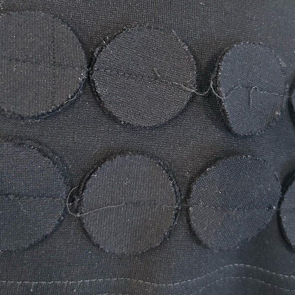 Boden Black Jersey Circle Shift Dress 3/4 Sleeve Boat Neck Size 14R - Picture 4 of 9